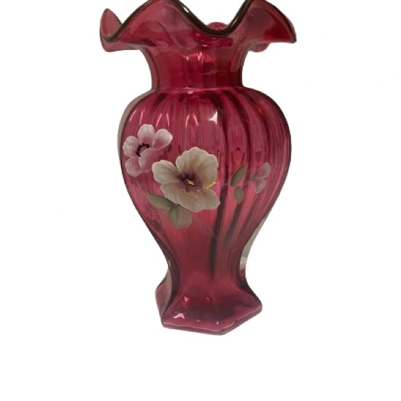 Fenton Cranberry vase - Picture 1 of 3